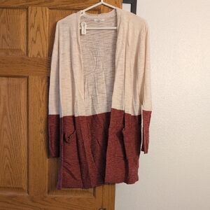 Maurices Cream and Rust Cardigan